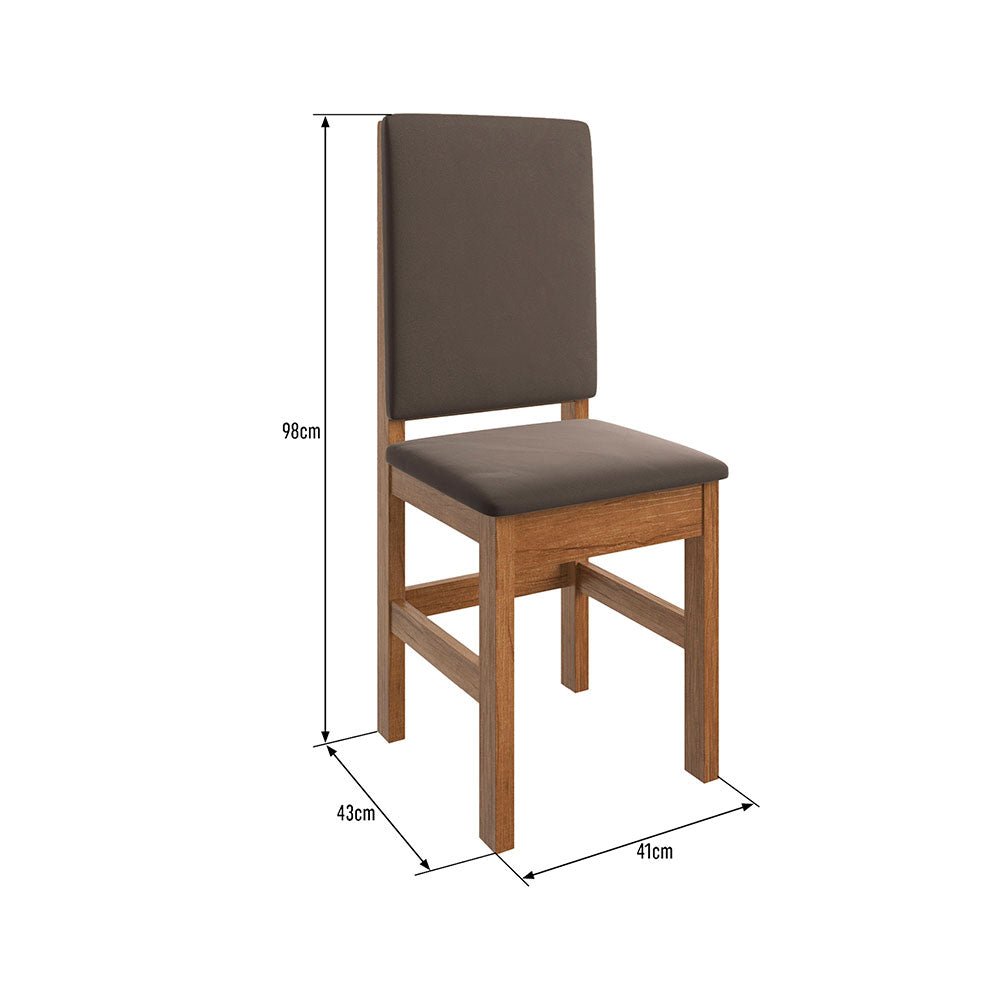 Comedor Pomona Canela 130 cm de Seis Puestos (Incluye Sillas) - Comedores | Bylmo