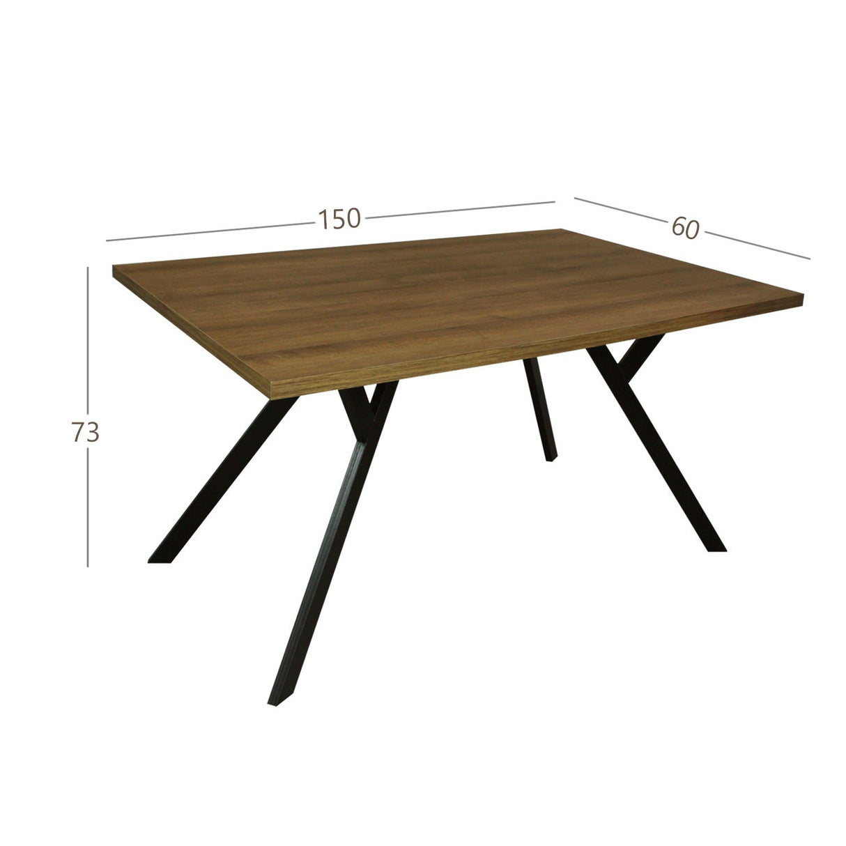 Comedor Stars Amaretto 140 cm con Seis Sillas Metálicas Negras - Combos Comedor | Bylmo