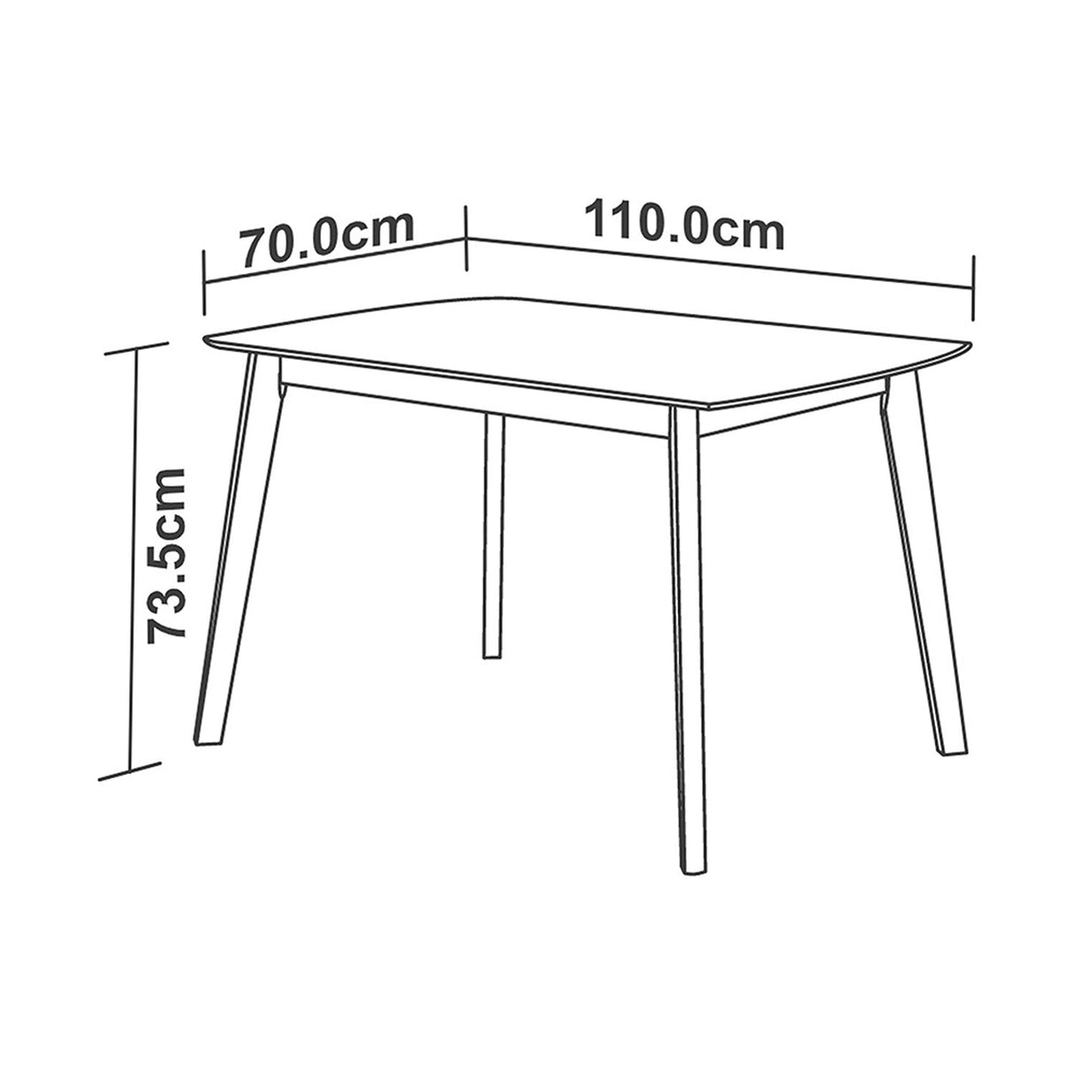 Comedor Tramontino Cafe 110x74cm Rectangular de Cuatro Puestos y con Cuatro Sillas - Comedores | Bylmo