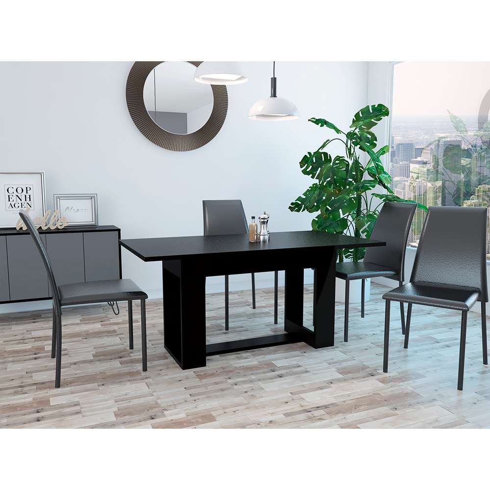 Mesa de Comedor Volterra Wengue 160 cm de Seis Puestos (Sin Sillas) - Comedores | Bylmo