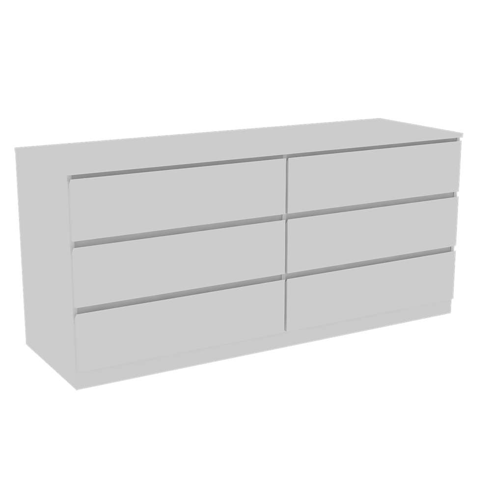 Cómoda Asteria Blanco 153x153cm De Tres Hileras con Tres Cajones - Cajoneras y Comodas | Bylmo