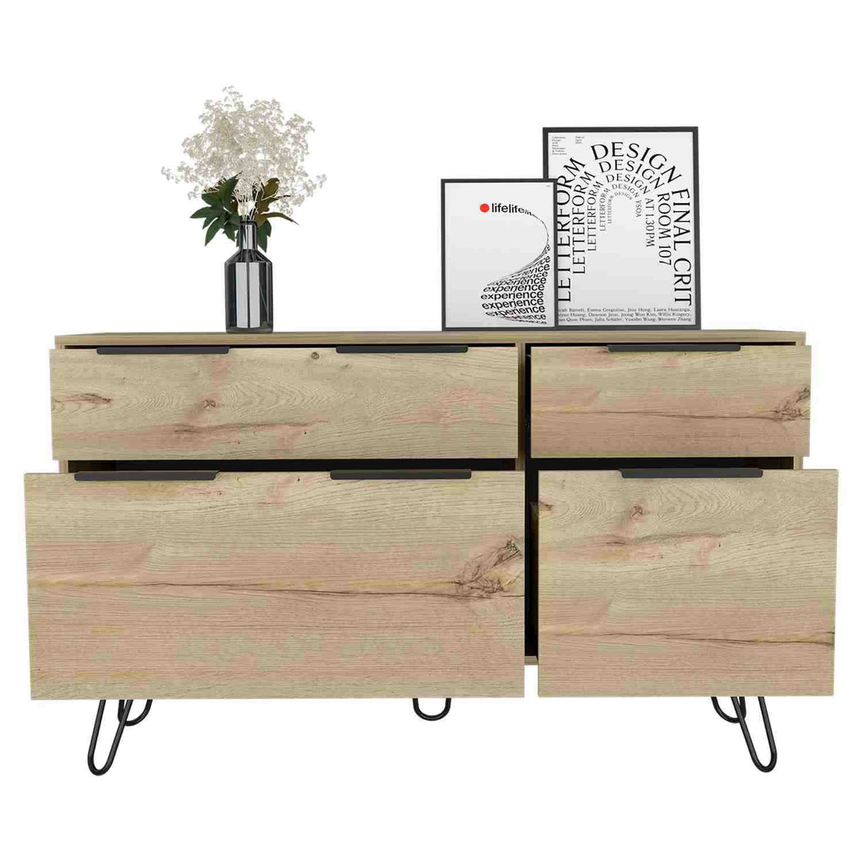 Cómoda Augusta Duna 120x74cm De Cuatro Hileras con Cuatro Cajones - Cajoneras y Comodas | Bylmo