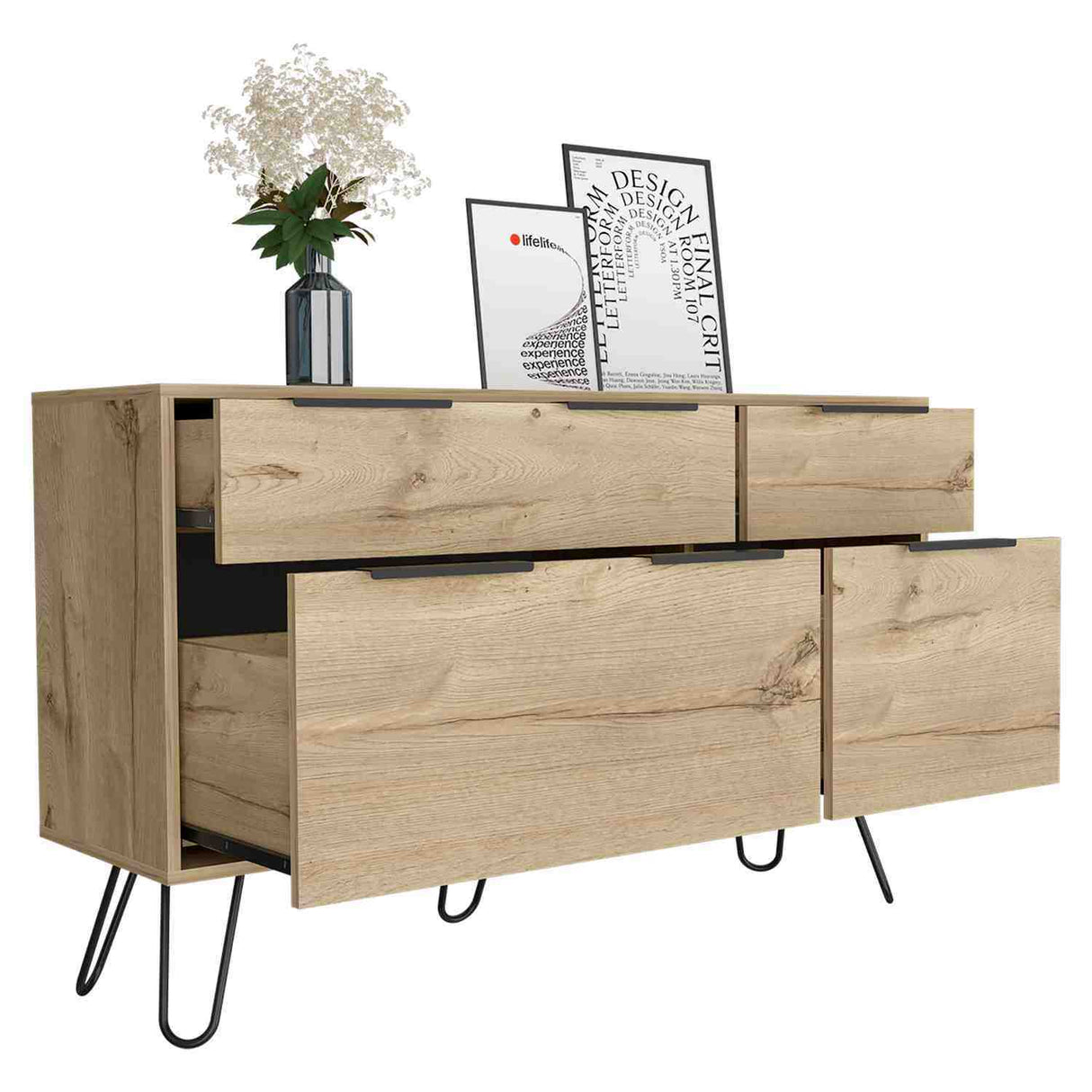 Cómoda Augusta Duna 120x74cm De Cuatro Hileras con Cuatro Cajones - Cajoneras y Comodas | Bylmo