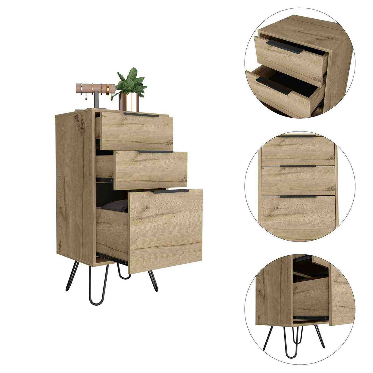 Cómoda Augusta Duna 45x90cm De Tres Hileras con Tres Cajones - Cajoneras y Comodas | Bylmo