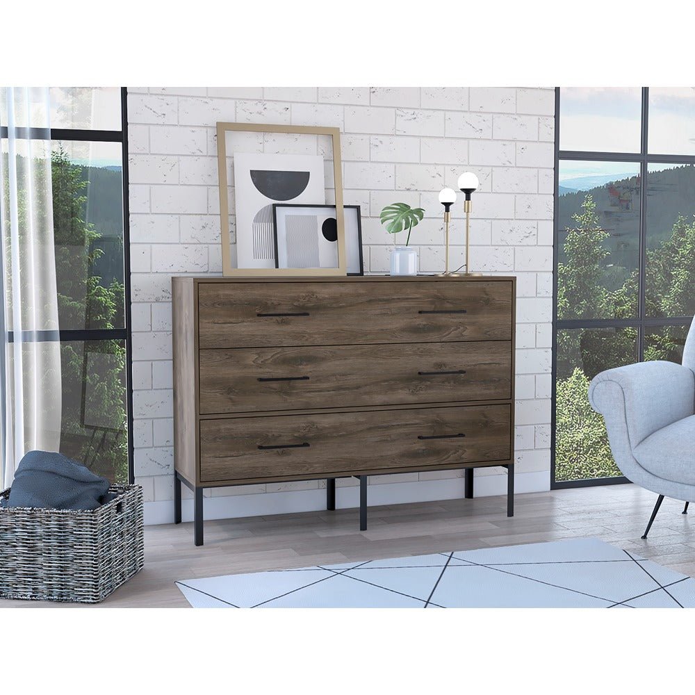 Cómoda Doble Soho Bellota 120 cm con Dos Cajones y Una Puerta - Cajoneras | Bylmo