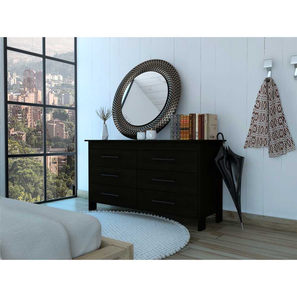 Cómoda HMS Wengue 149.5x80.6cm De Tres Hileras con Tres Cajones - Cajoneras | Bylmo