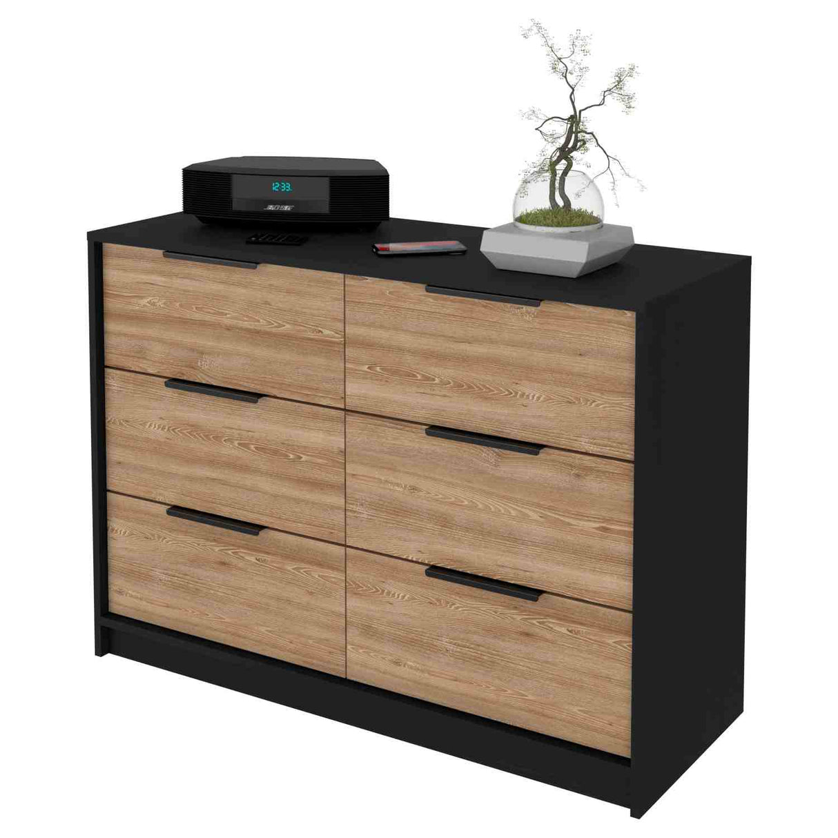 Cómoda Kaia Wengue 107x78cm De Tres Hileras con Tres Cajones - Cajoneras y Comodas | Bylmo