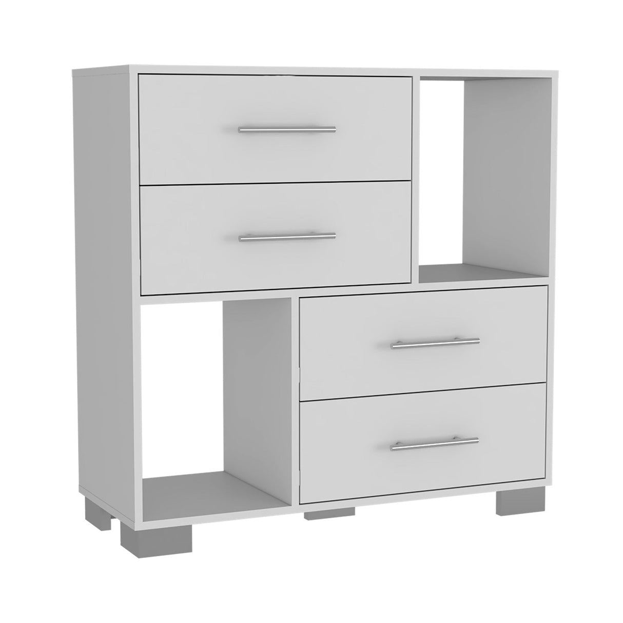 Cómoda Krista Blanco 90x90cm De Cuatro Hileras con Cuatro Cajones - Cajoneras y Comodas | Bylmo