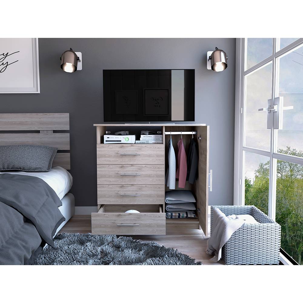 Cómoda Peru Ceniza 91x89.2cm De Cuatro Hileras con Cuatro Cajones - Cajoneras | Bylmo