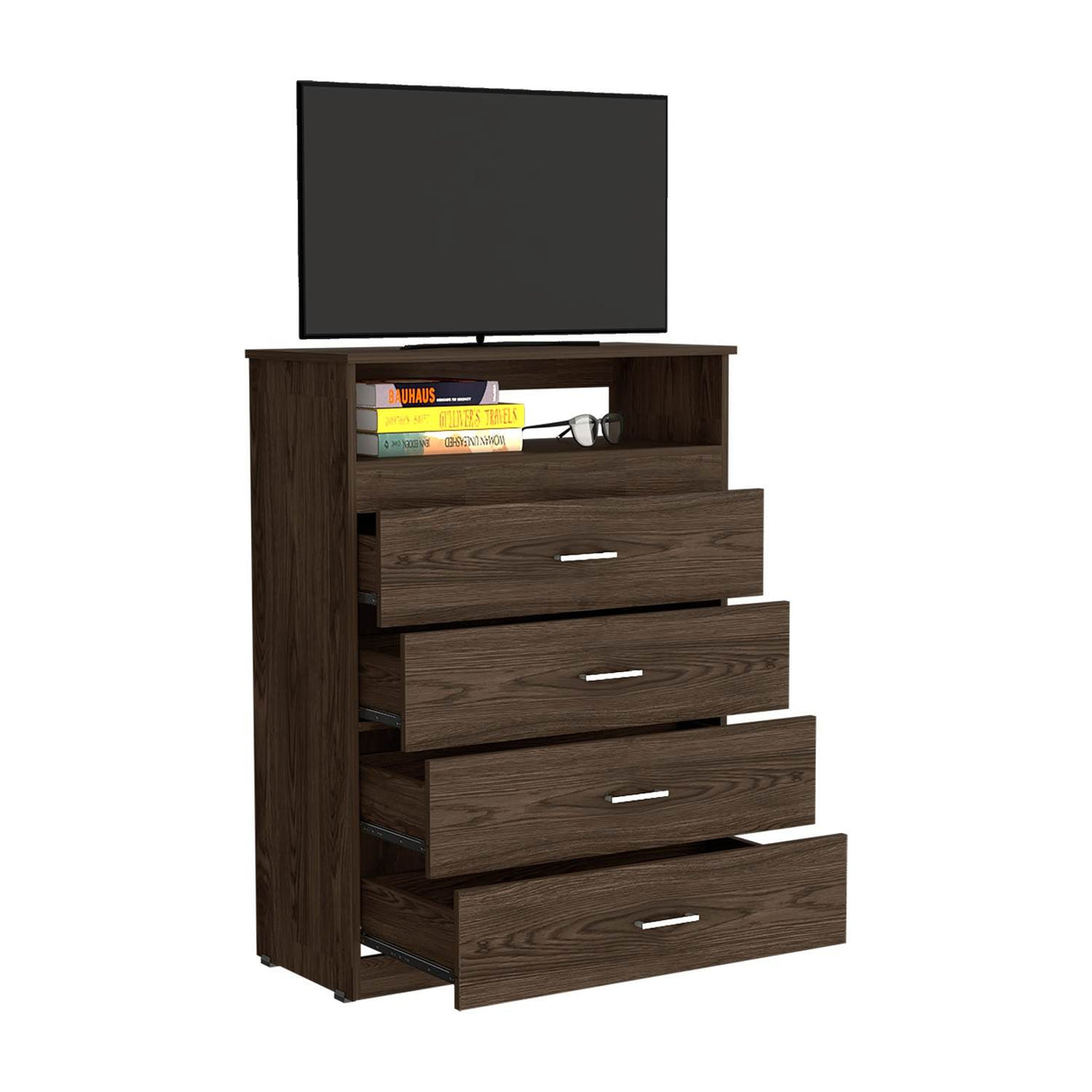 Cómoda Z Coñac 80x110cm De Cuatro Hileras con Cuatro Cajones - Cajoneras y Comodas | Bylmo