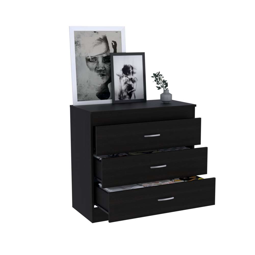 Cómoda Melia Wengue 80x75.7cm De Tres Hileras con Tres Cajones - Cajoneras | Bylmo