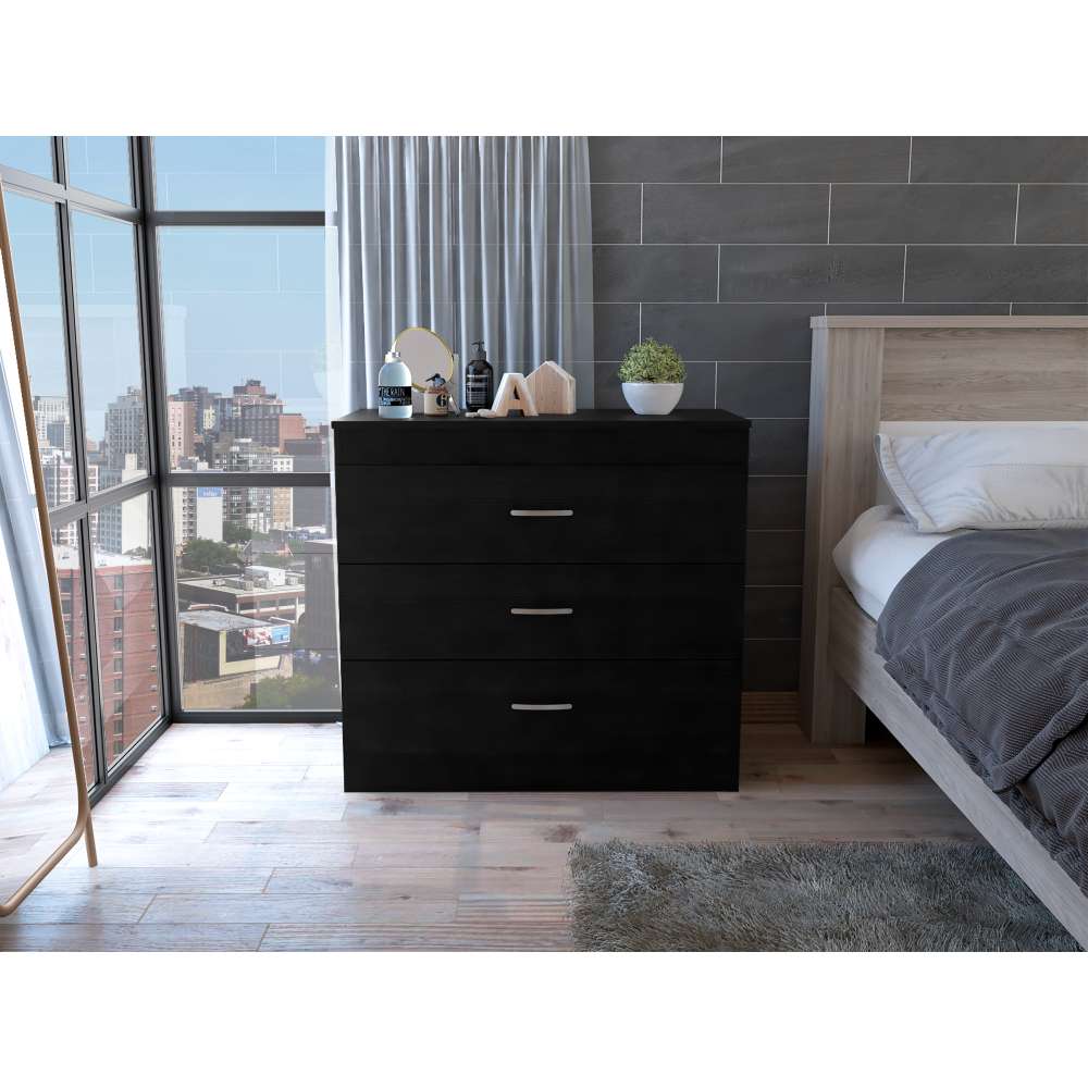 Cómoda Melia Wengue 80x75.7cm De Tres Hileras con Tres Cajones - Cajoneras | Bylmo