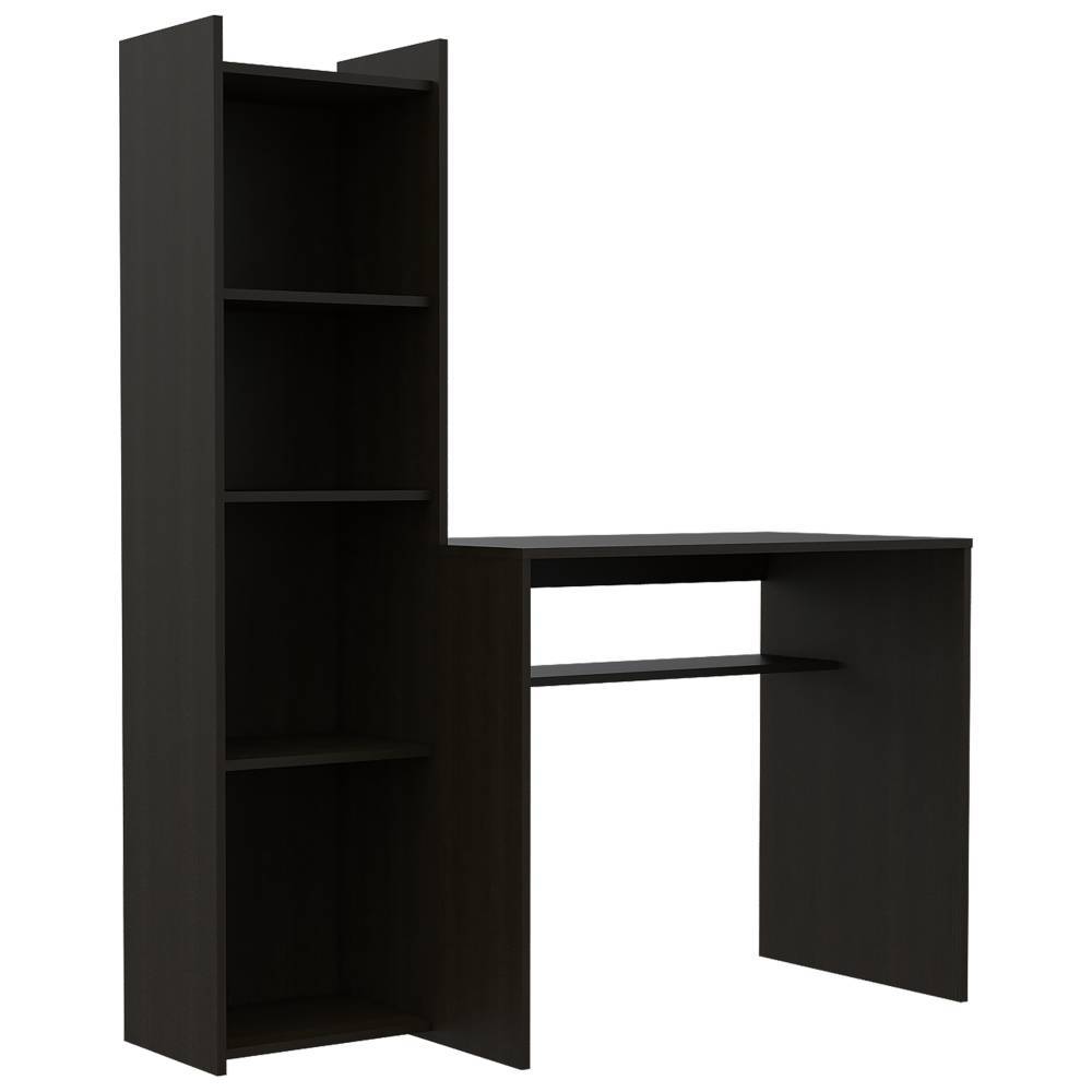 Escritorio Napoli Wengue 127.1x150.05cm sin Cajones y con Organizador de Libros - Escritorios y Archivadores | Bylmo