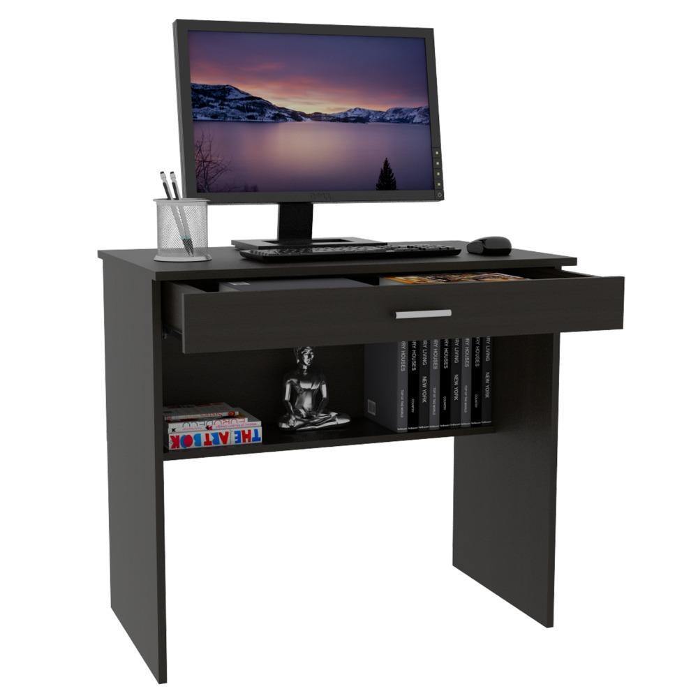 Escritorio 80C Wengue 80x73cm Con Un Cajón y con Organizador de Libros - Escritorios y Archivadores | Bylmo