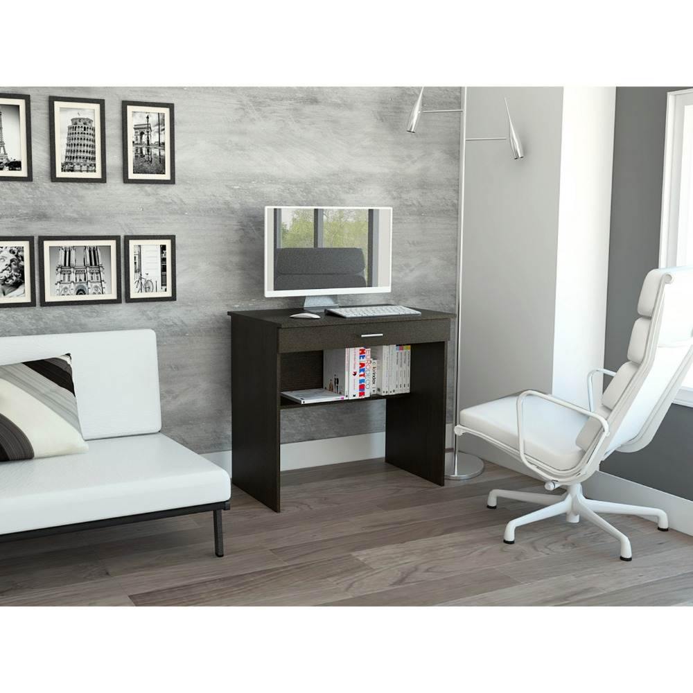 Escritorio 80C Wengue 80x73cm Con Un Cajón y con Organizador de Libros - Escritorios y Archivadores | Bylmo