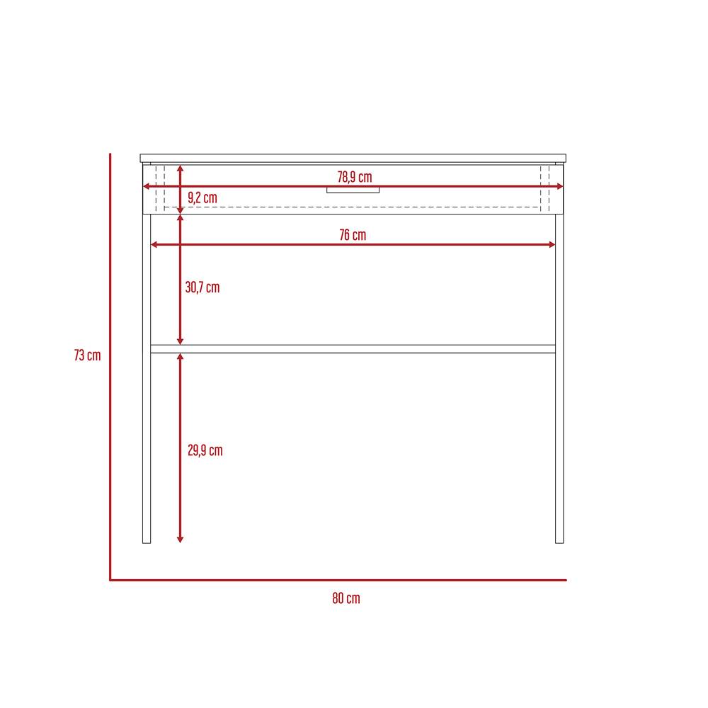 Escritorio 80 Blanco 80 cm con Cajón y Entrepaño - Escritorios y Archivadores | Bylmo