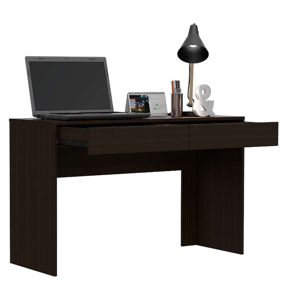 Escritorio Acre Wengue 120.2x75.6cm Con Dos Cajones - Escritorios y Archivadores | Bylmo