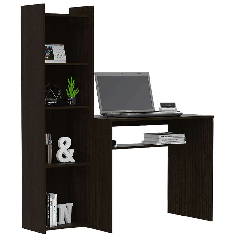 Escritorio Napoli Wengue 127 cm con Biblioteca - Escritorios y Archivadores | Bylmo