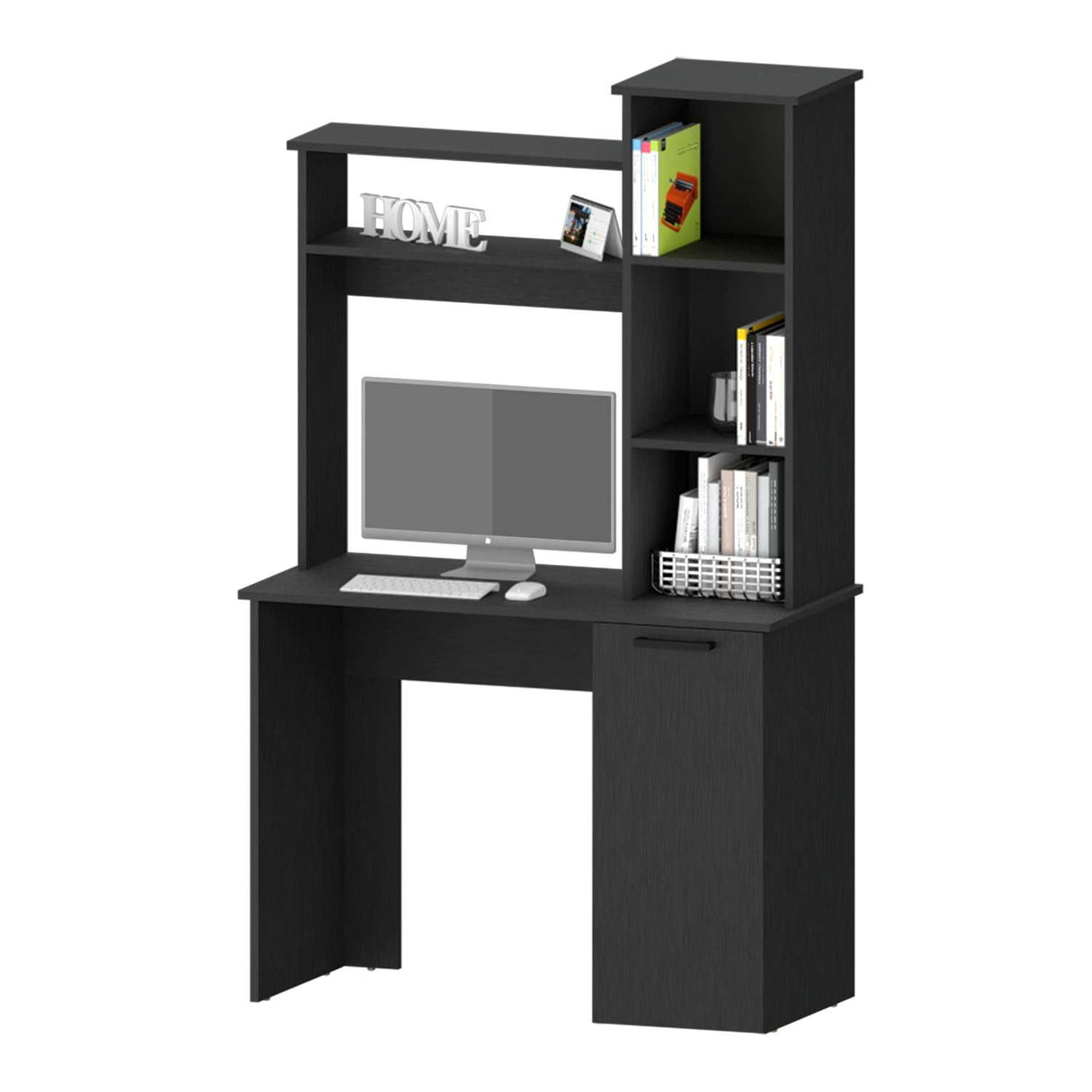 Escritorio Carson Wengue 99 cm con Biblioteca y una Puerta - Escritorios | Bylmo