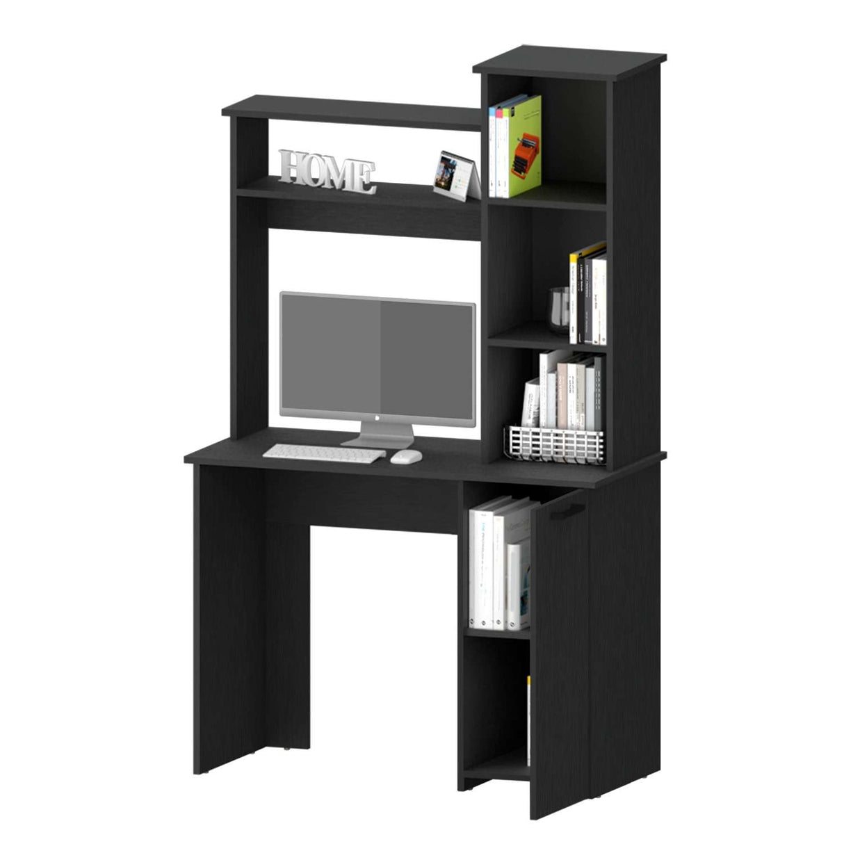 Escritorio Carson Wengue 99 cm con Biblioteca y una Puerta - Escritorios | Bylmo