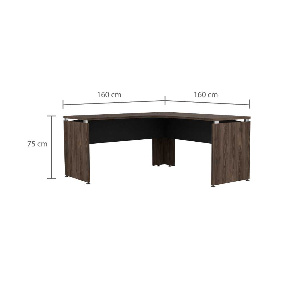 Escritorio en L Home Office Coñac 160x160cm sin Cajones - Escritorios y Archivadores | Bylmo