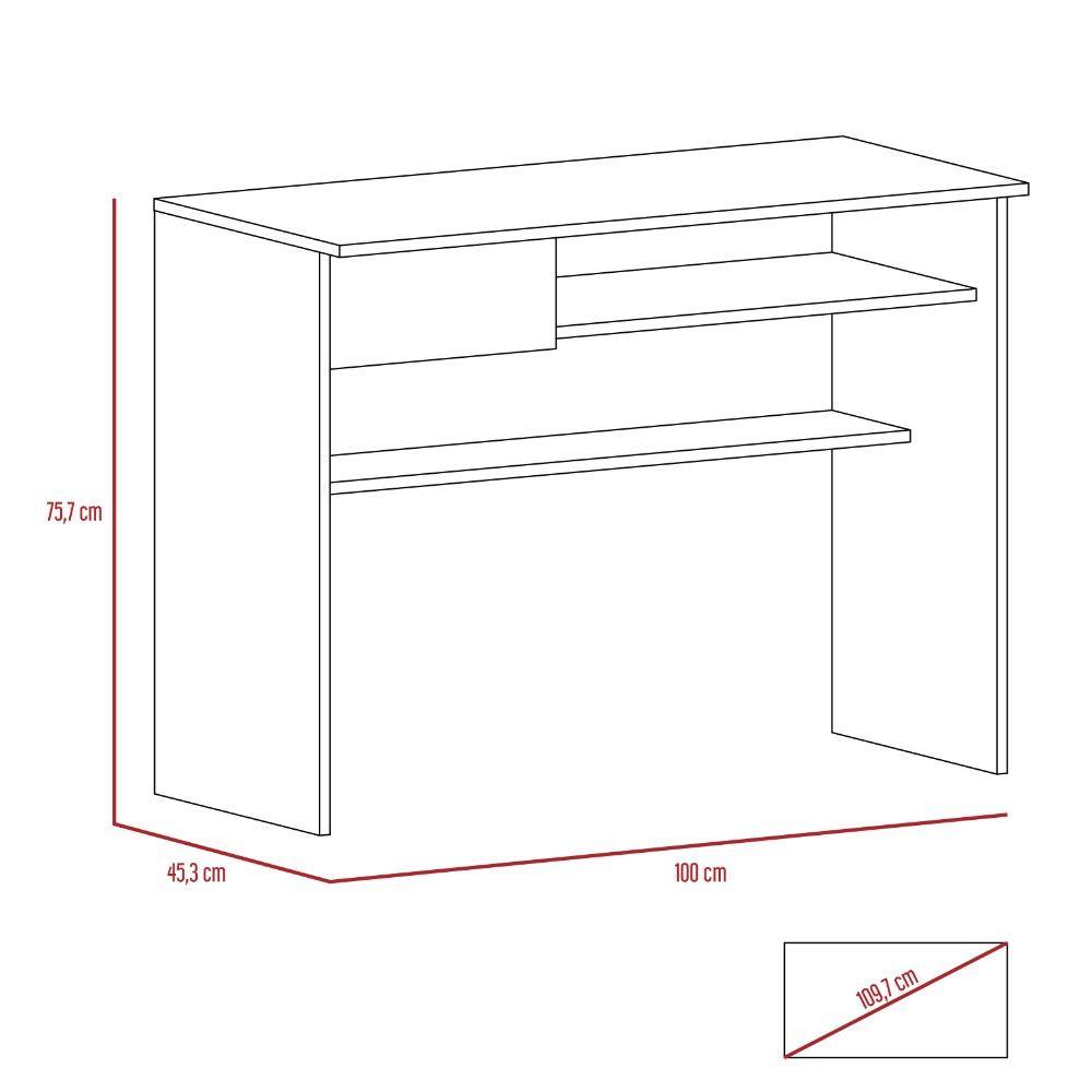 Escritorio Hungría Wengue 100 cm con Cajón y Entrepaños - Escritorios y Archivadores | Bylmo