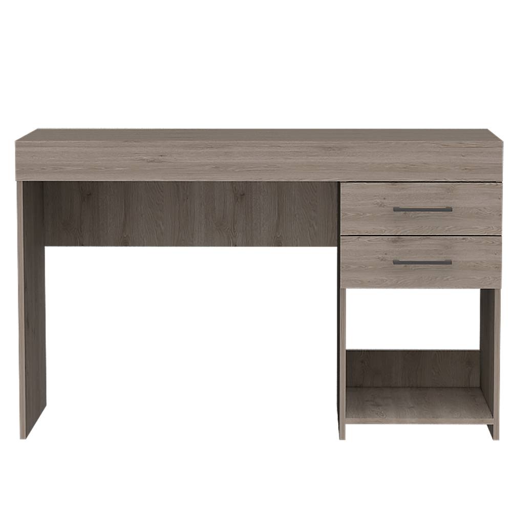 Escritorio Ibare Z Ceniza 120x75cm Con Dos Cajones y con Organizador de Libros - Escritorios y Archivadores | Bylmo