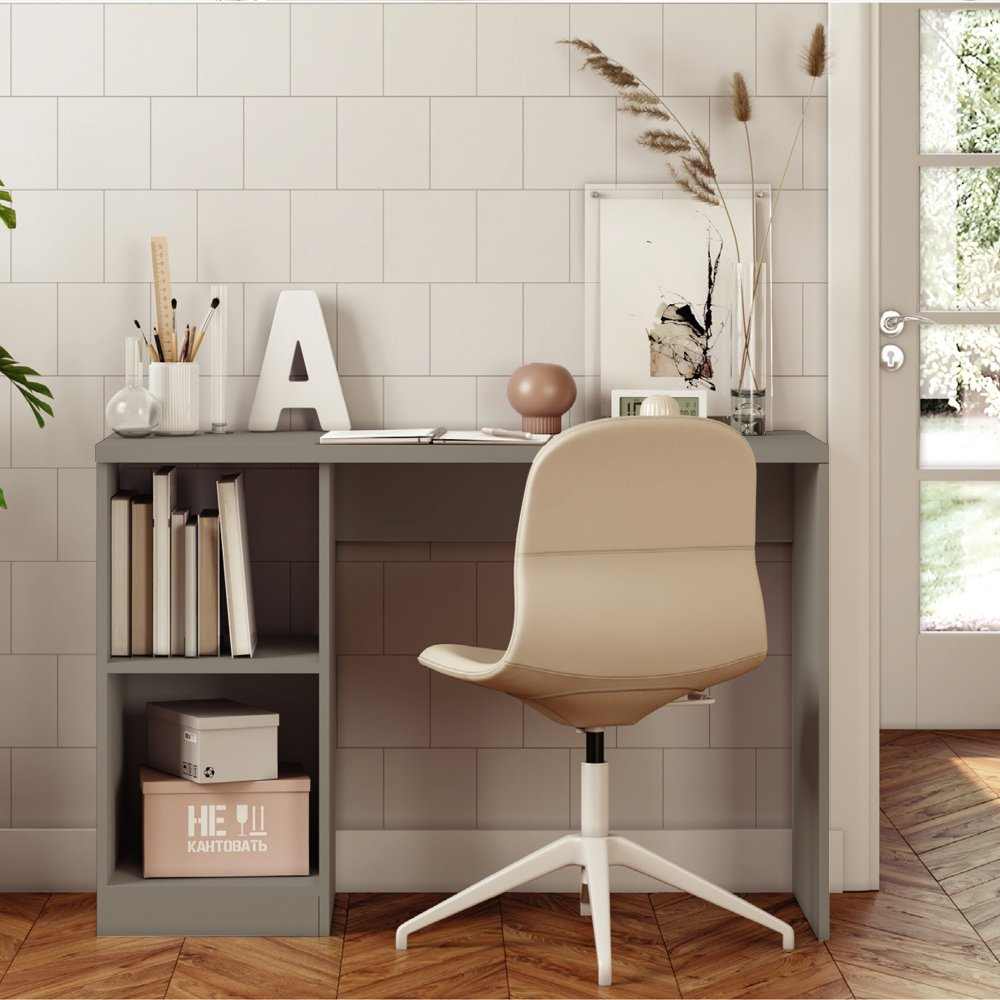 Escritorio Light Pecan 110 cm con Biblioteca - Escritorios y Archivadores | Bylmo