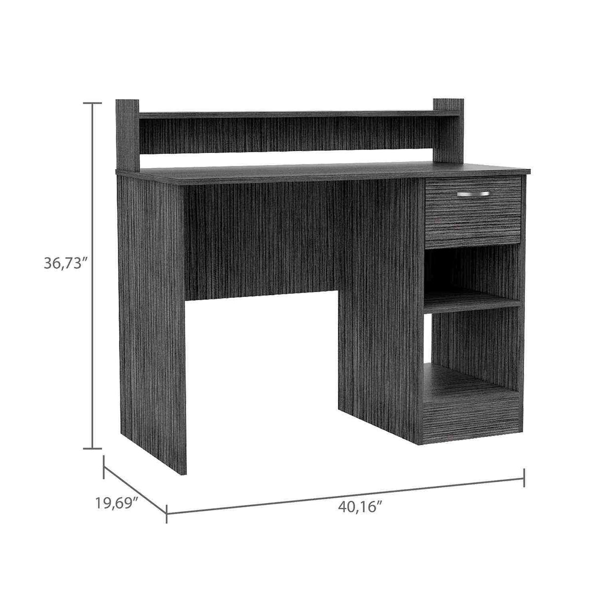 Escritorio Manaos Ceniza 102 cm con Un Cajón y Entrepaños - Escritorios | Bylmo