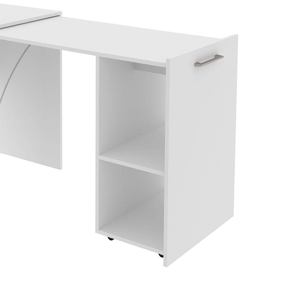 Escritorio Cádiz Blanco 131 cm Transformable con Entrepaños - Escritorios y Archivadores | Bylmo