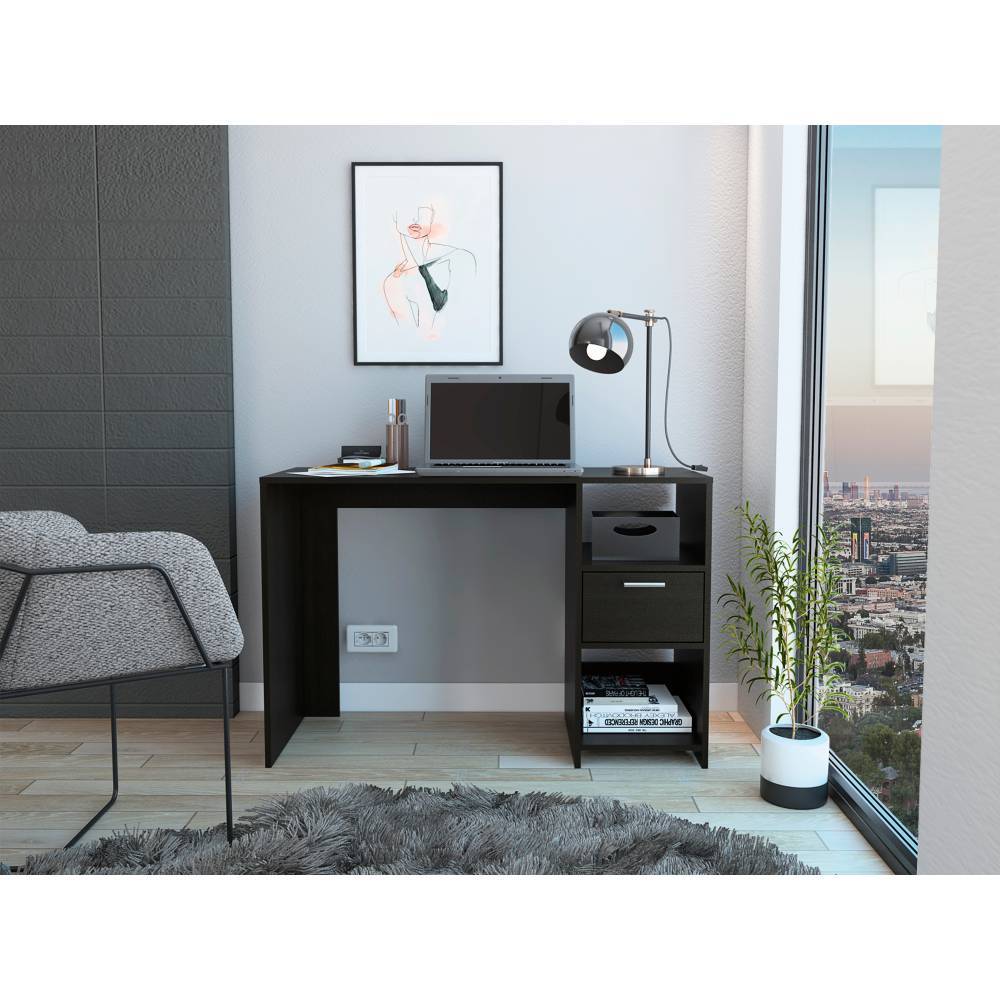 Escritorio Office 12 Wengue 110 cm con Cajón y Entrepaños - Escritorios y Archivadores | Bylmo