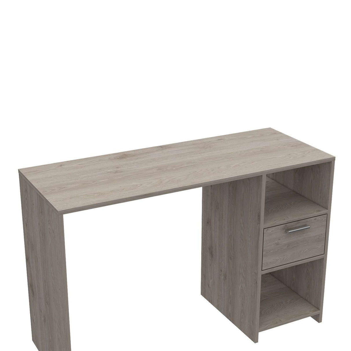 Escritorio Omma Ceniza 110 cm con Un Cajón y Dos Entrepaños - Escritorios | Bylmo