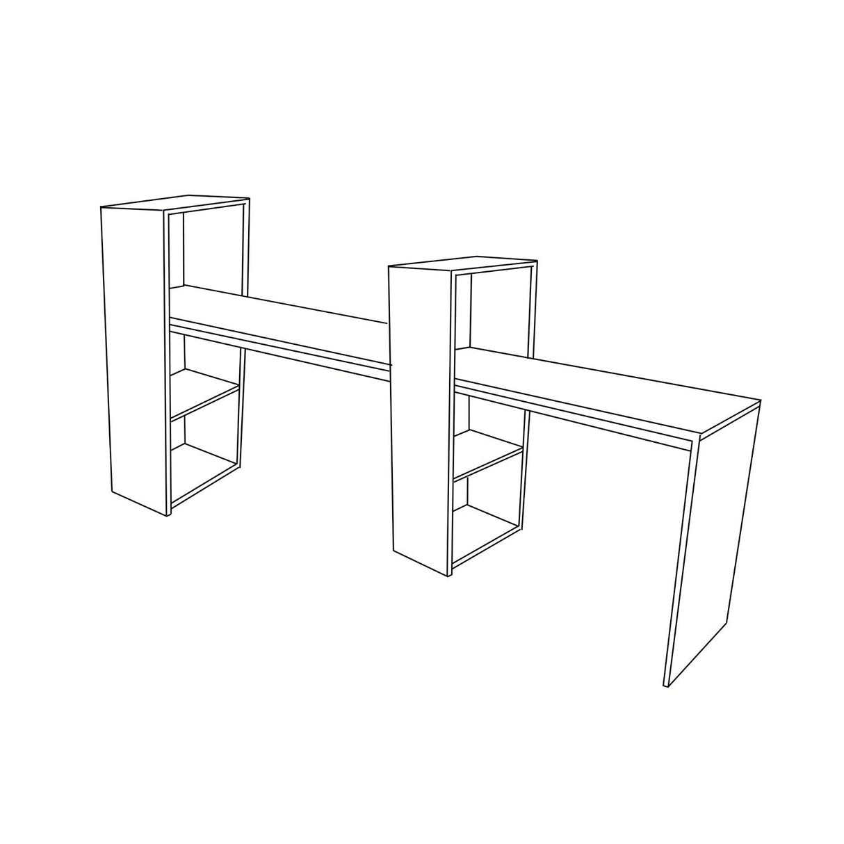 Escritorio Queen Blanco 110 cm con Biblioteca - Escritorios | Bylmo