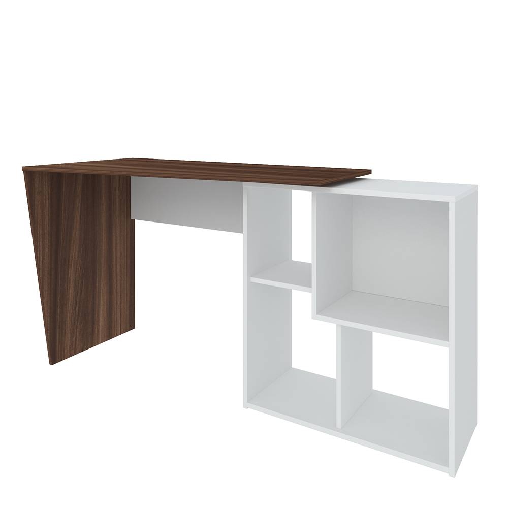 Escritorio Transformable Urban Blanco 143 cm con Biblioteca - Escritorios y Archivadores | Bylmo