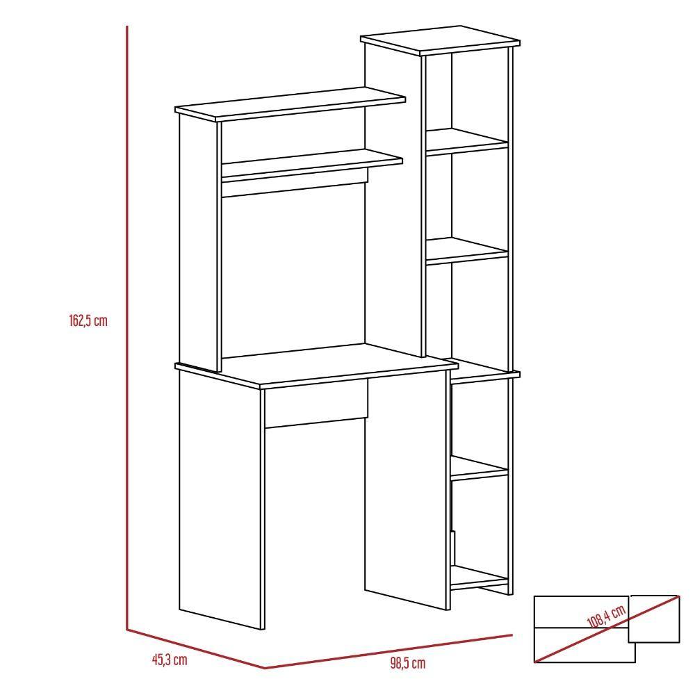 Escritorio Versalles Wengue 98 cm con Biblioteca - Escritorios y Archivadores | Bylmo