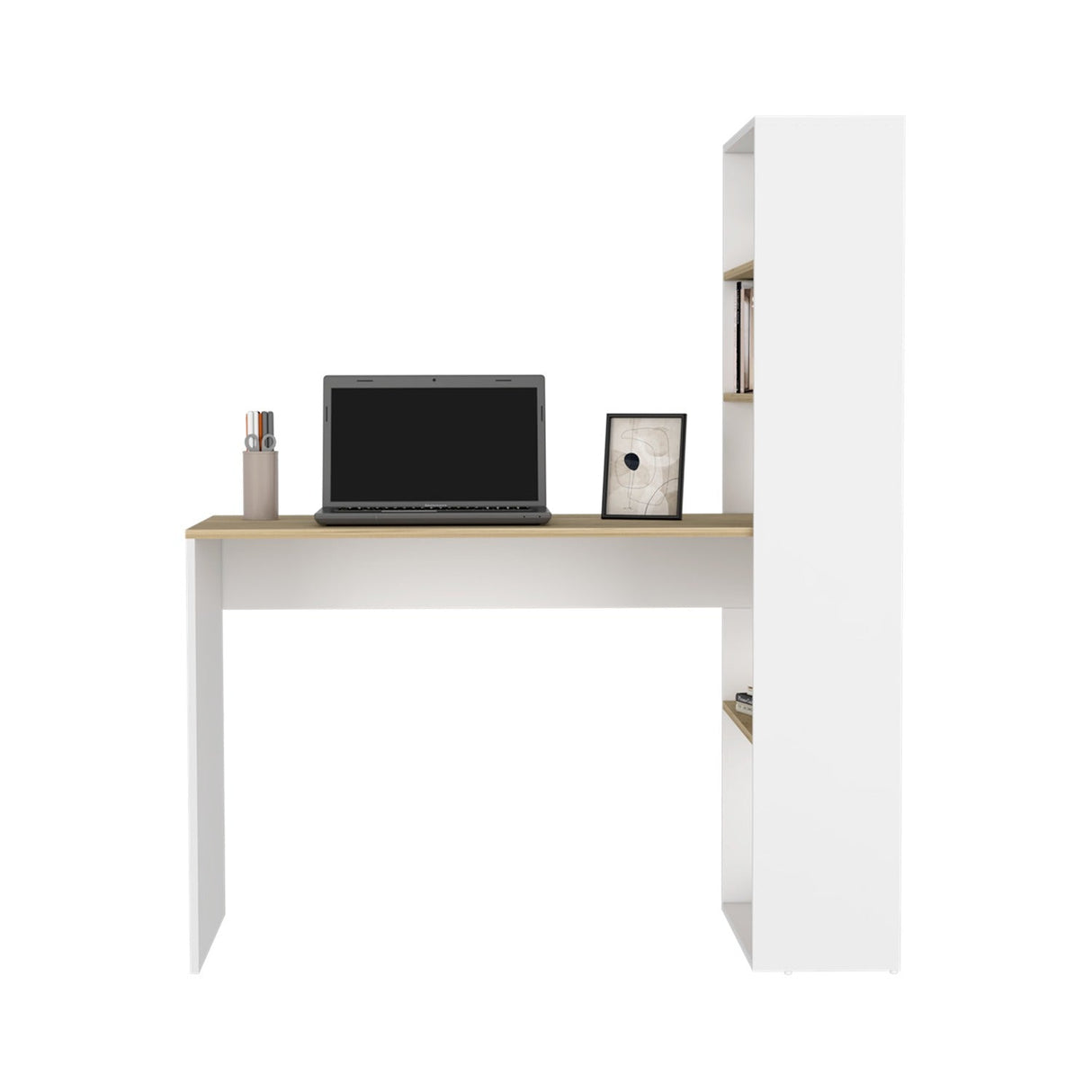 Escritorio Z120 Blanco 120 cm con Estantería - Escritorios | Bylmo