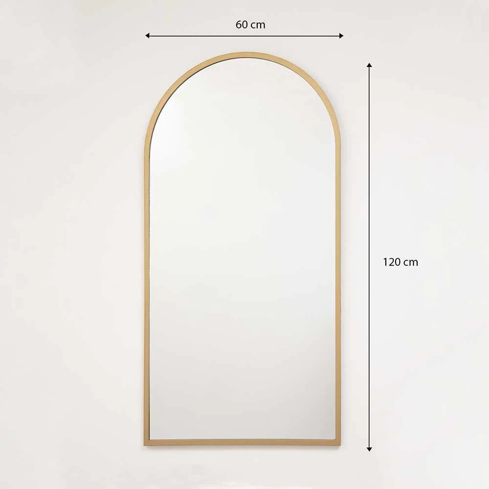 Espejo de Pared Dorado 60x120cm Arco Superior con Marco En Madera - Espejos Decorativos | Bylmo