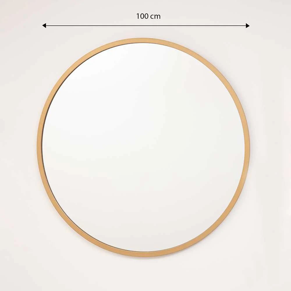 Espejo Olivar Redondo 100 cm Dorado - Espejos Decorativos | Bylmo