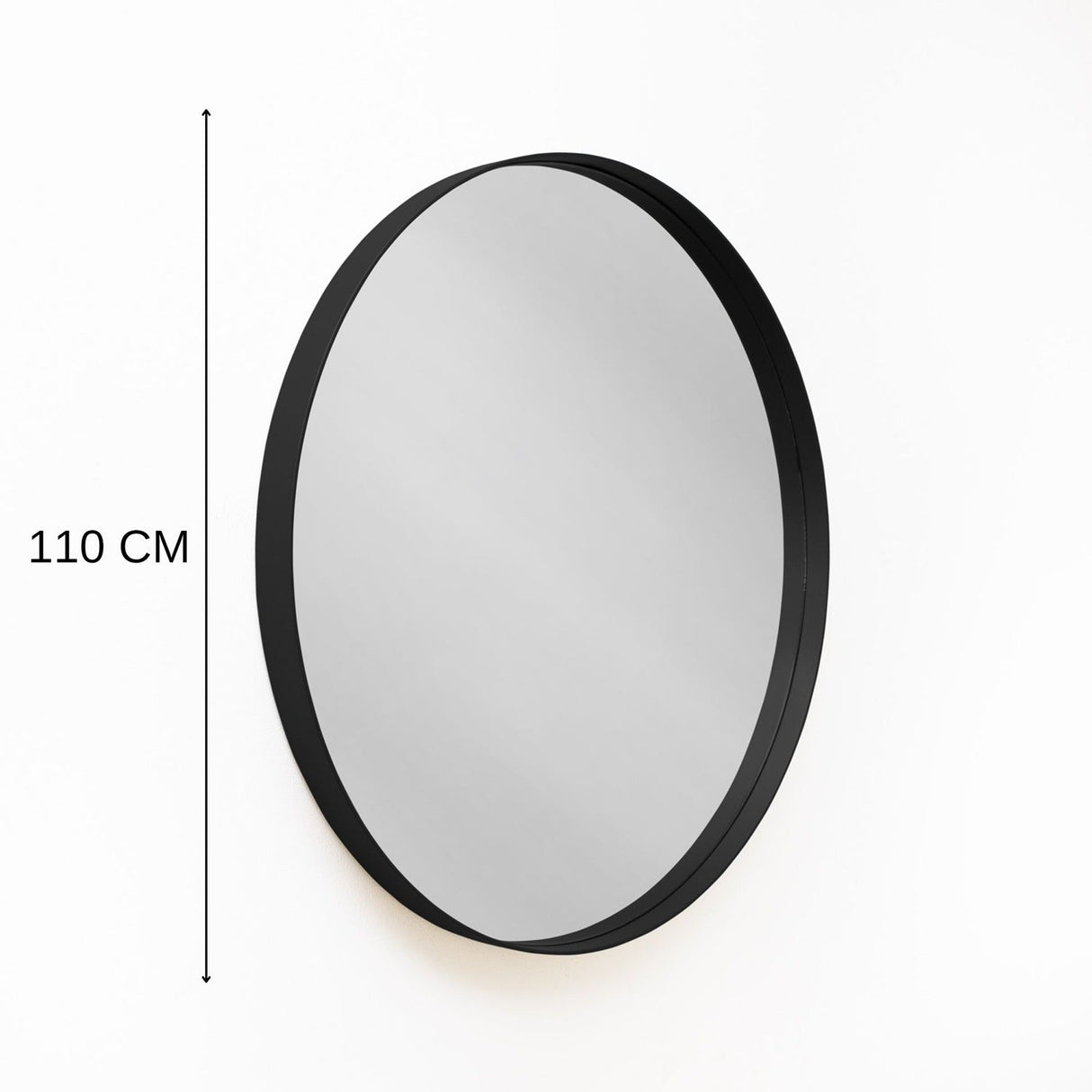 Espejo de Pared Osaka Negro 110x110cm Redondo con Marco Metalico - Espejos Decorativos | Bylmo