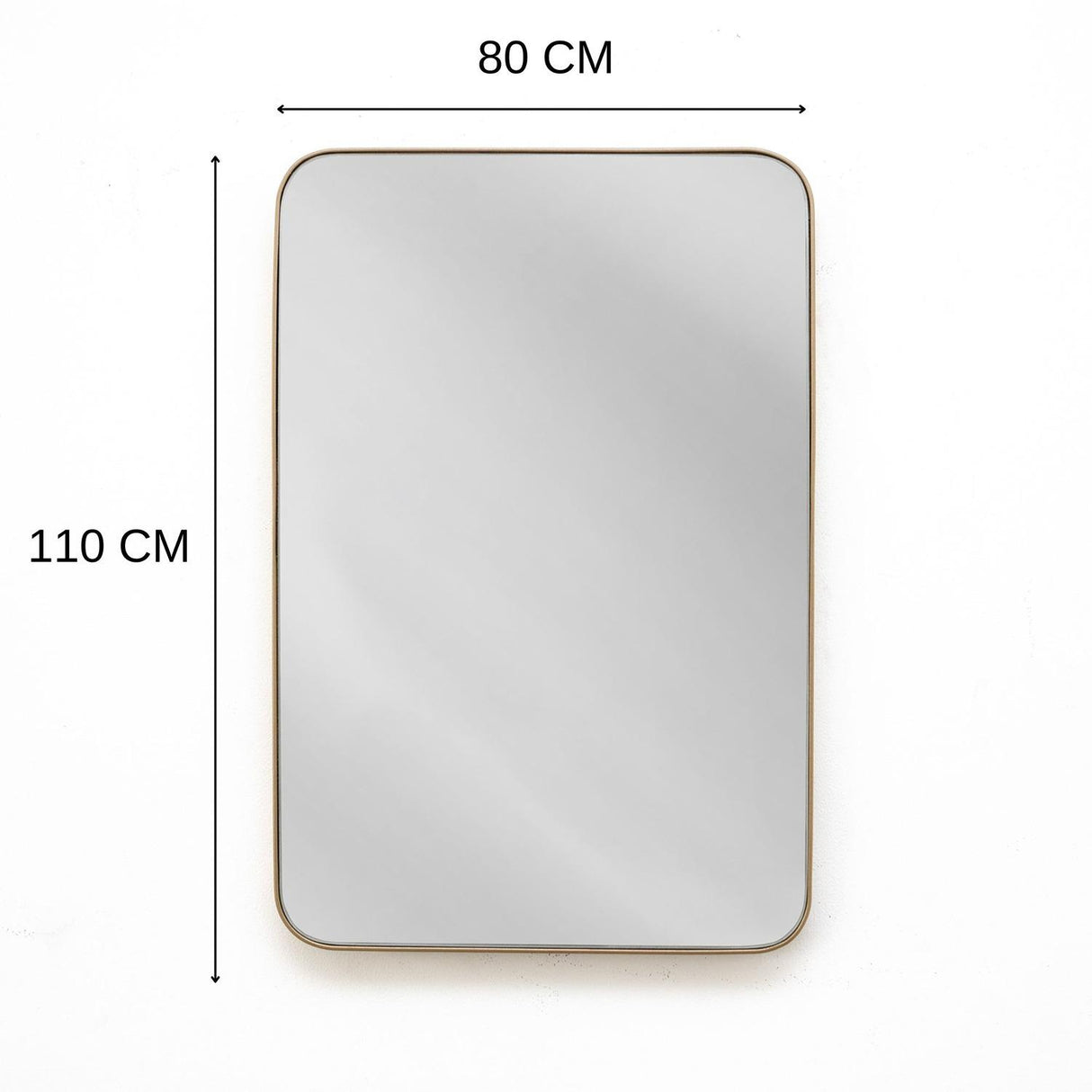 Espejo de Pared Salamanca Dorado 80x110cm Rectangular con Marco Metalico - Espejos Decorativos | Bylmo