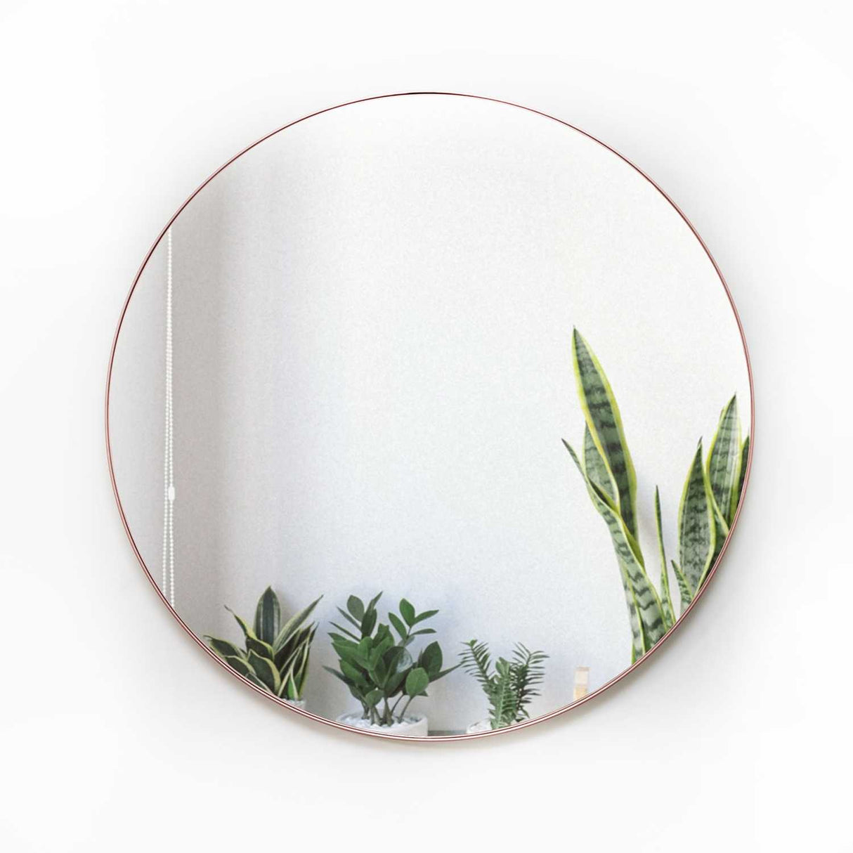 Espejo de Pared Cobre 110x110cm Redondo con Marco Metalico - Espejos Decorativos | Bylmo
