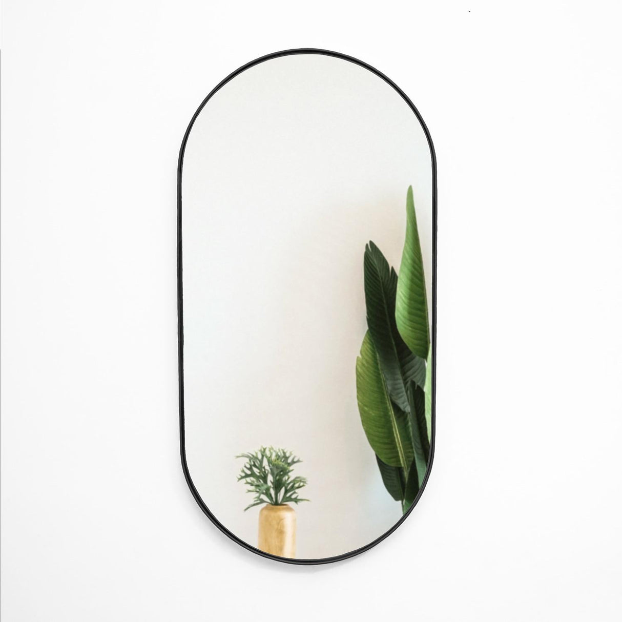 Espejo de Pared Negro 30x60cm Ovalado con Marco Metalico - Espejos Decorativos | Bylmo