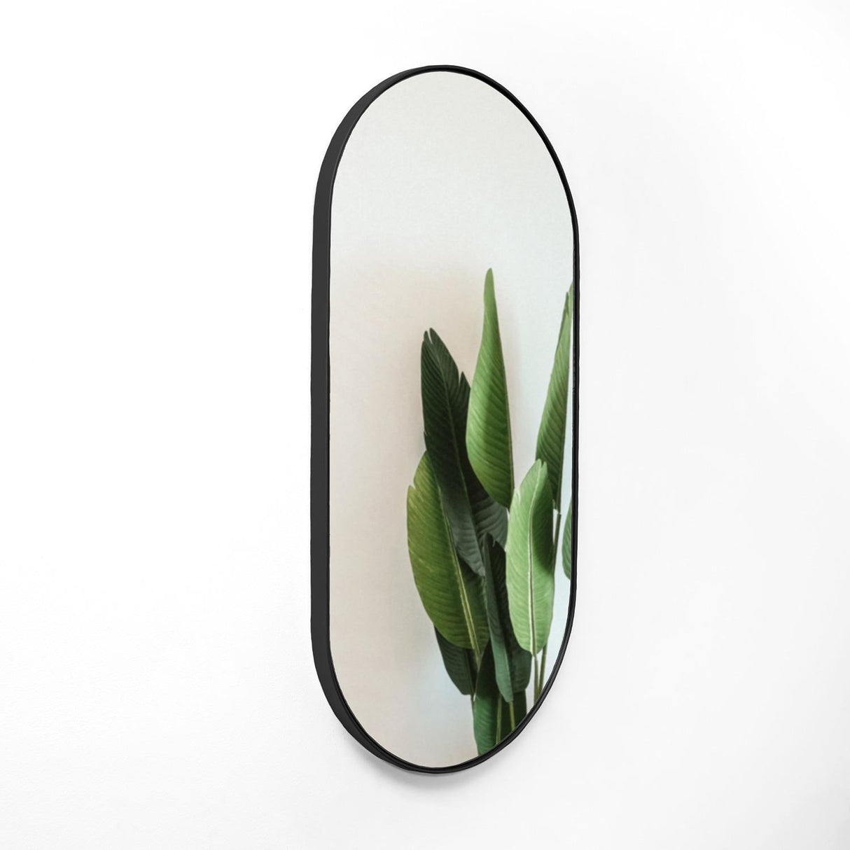 Espejo de Pared Negro 40x80cm Ovalado con Marco Metalico - Espejos Decorativos | Bylmo