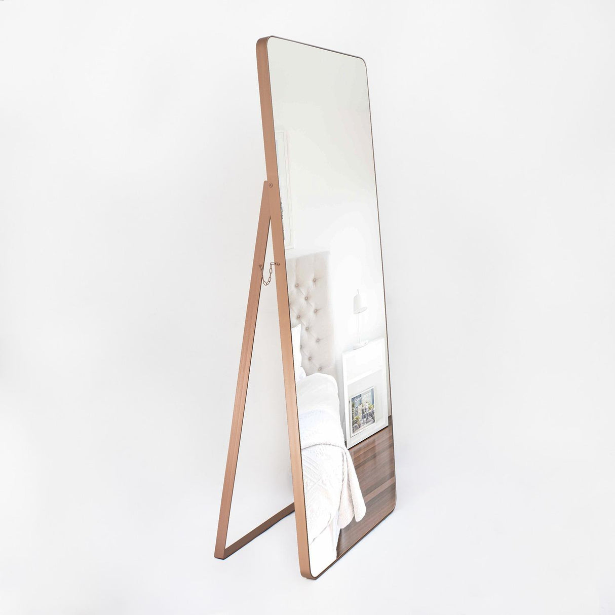 Espejo de Piso Tanger Cobre 80x180cm Rectangular con Marco Metálico - Espejos Decorativos | Bylmo