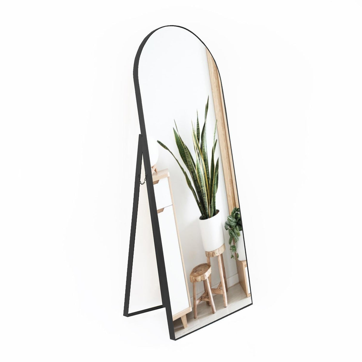 Espejo de Piso Zanzibar Negro 70x170cm Arco Superior con Marco Metálico - Espejos Decorativos | Bylmo