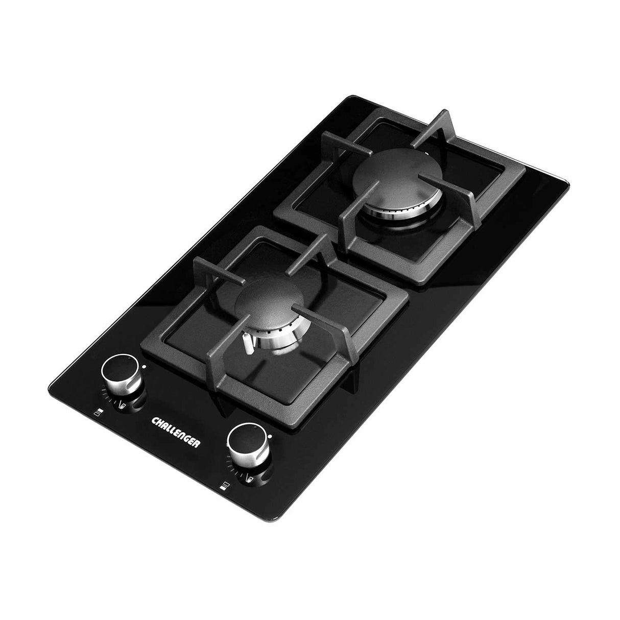 Estufa de Empotrar Challenger Negro 30x52cm de Dos Quemadores - Electrodomesticos | Bylmo