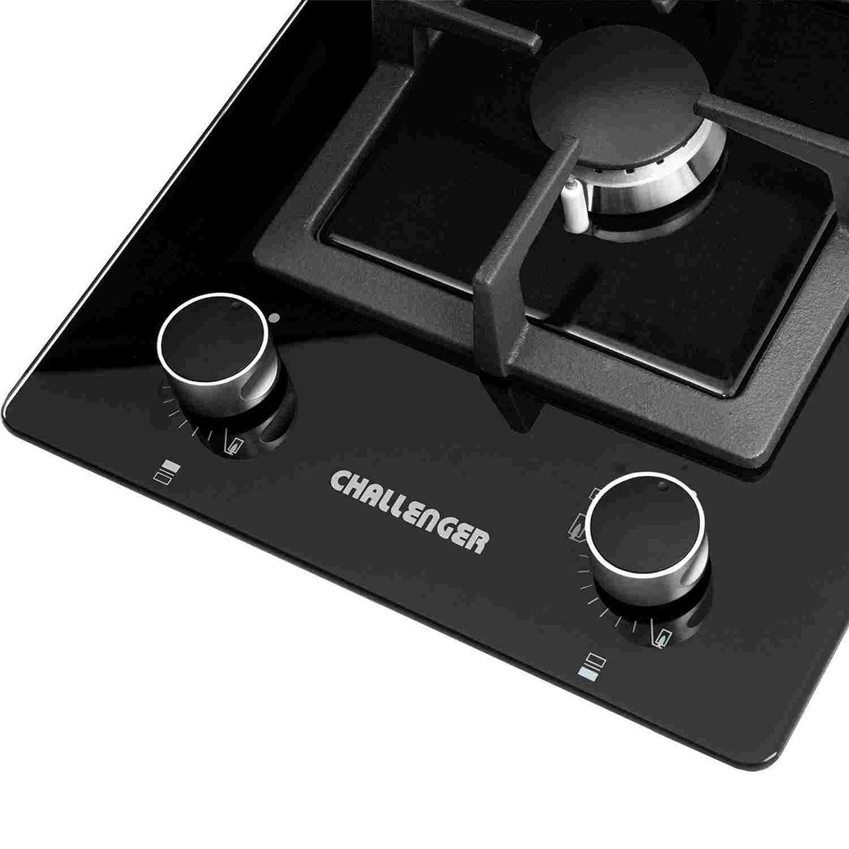 Estufa de Empotrar Challenger Negro 30x52cm de Dos Quemadores - Electrodomesticos | Bylmo