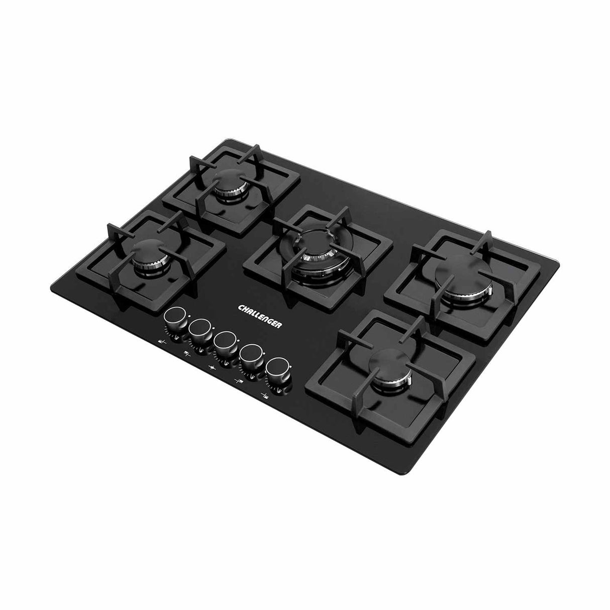 Estufa de Empotrar Challenger Negro 76x52cm de Cinco Quemadores - Electrodomesticos | Bylmo