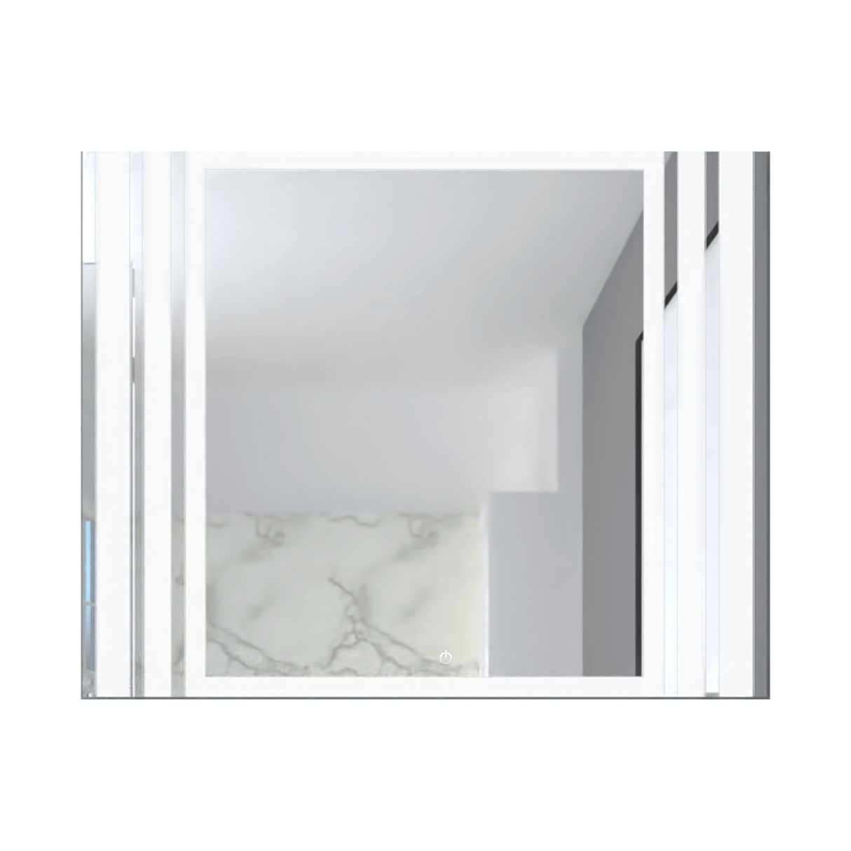 Espejo de Baño Apolo Plateado 100x80cm Rectangular y con Iluminiación Led - Espejos de Baño | Bylmo