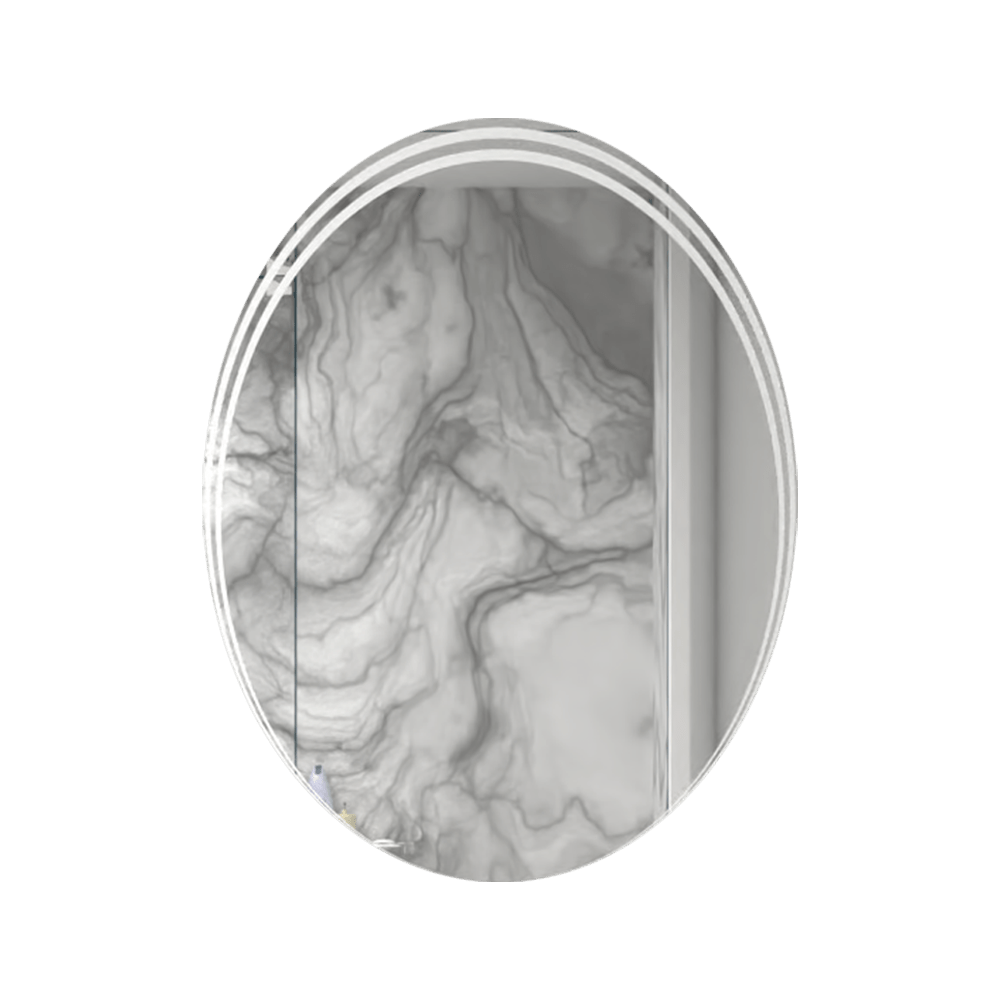 Espejo de Baño Zahara Plateado 55x70cm Redondo - Espejos de Baño | Bylmo